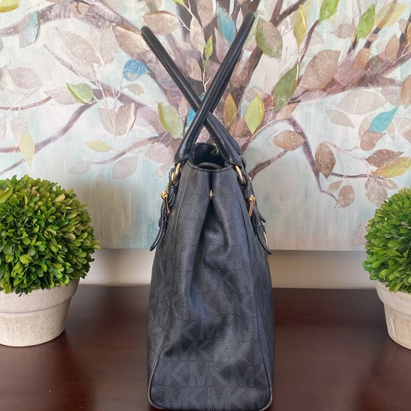 MICHAEL Michael Kors 🖤BLACK🖤 JET SET MEDIUM SIGNATURE WORK TOTE BAG 🌟EUC🌟 - Picture 5 of 17